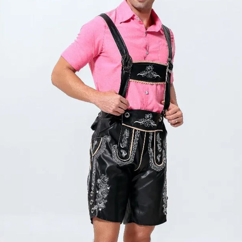 Traditional Lederhosen Anton – Authentic Bavarian Oktoberfest Wear-Black-M-State of Style