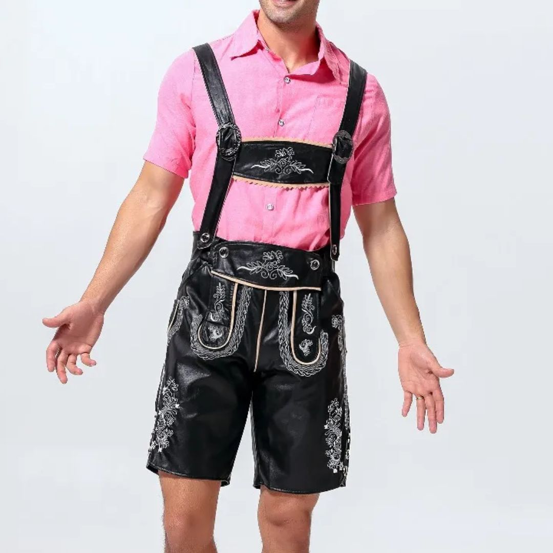 Traditional Lederhosen Anton – Authentic Bavarian Oktoberfest Wear-Black-M-State of Style