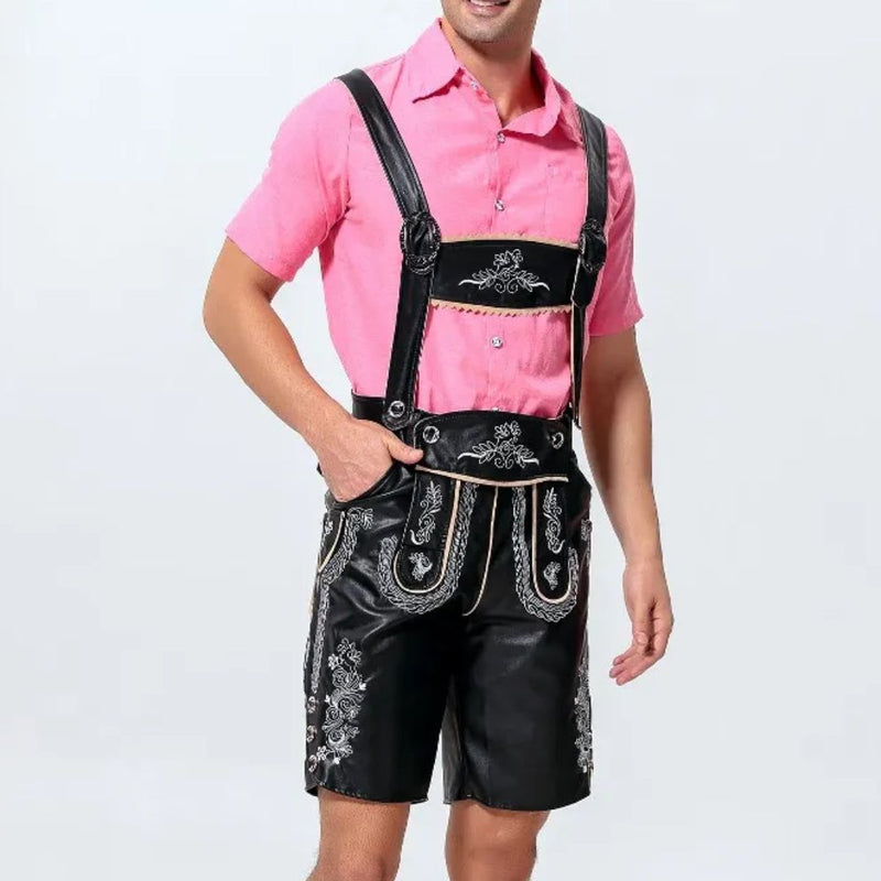 Traditional Lederhosen Anton – Authentic Bavarian Oktoberfest Wear-Black-M-State of Style