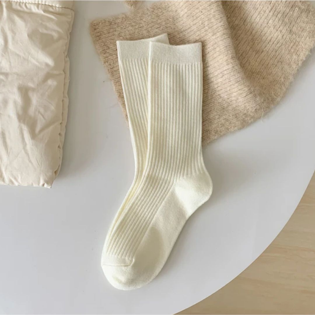 Traditional Trachten Socks Jennifer – Warm, Retro & Breathable-Milky White-State of Style