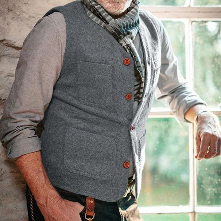 Traditional Vest Miguelito – Classic Vintage-Style Waistcoat-Grey-S-State of Style