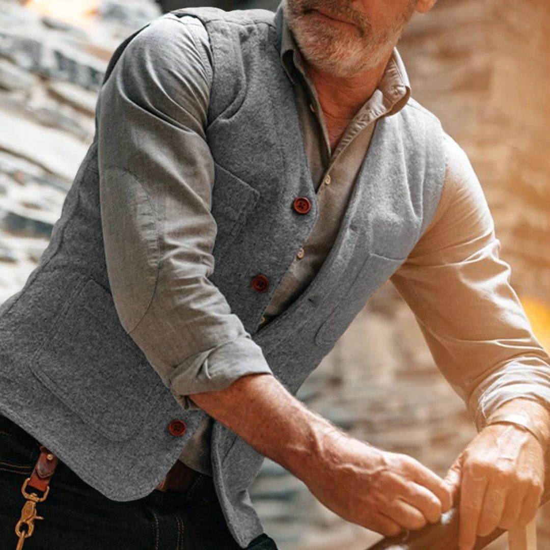 Traditional Vest Miguelito – Classic Vintage-Style Waistcoat-Grey-S-State of Style