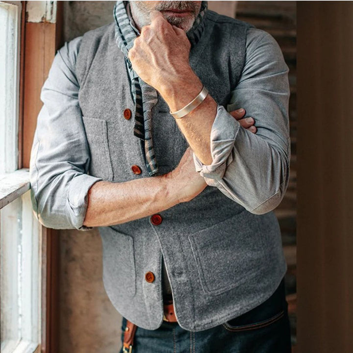 Traditional Vest Miguelito – Classic Vintage-Style Waistcoat-Grey-S-State of Style
