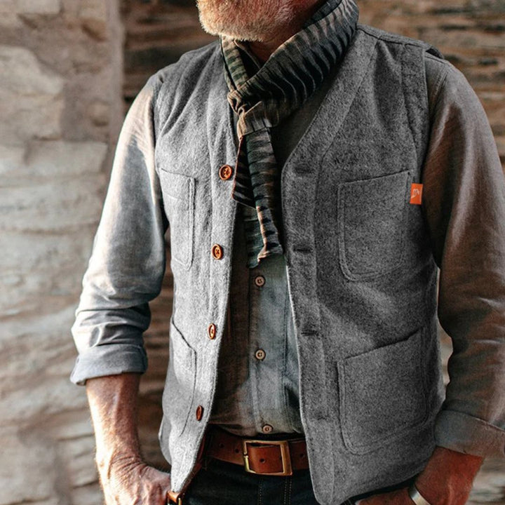 Traditional Vest Miguelito – Classic Vintage-Style Waistcoat-Grey-S-State of Style