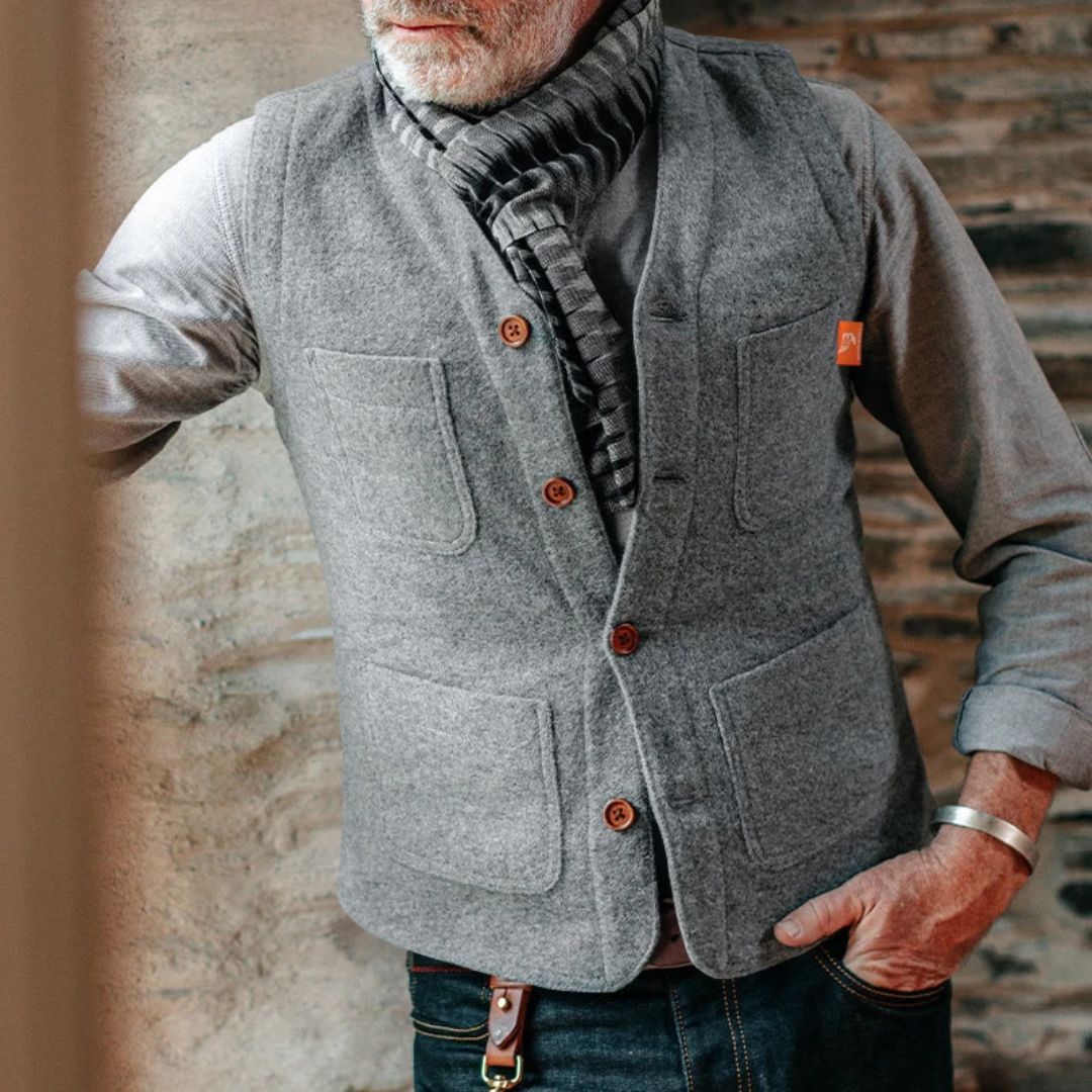 Traditional Vest Miguelito – Classic Vintage-Style Waistcoat-Grey-S-State of Style