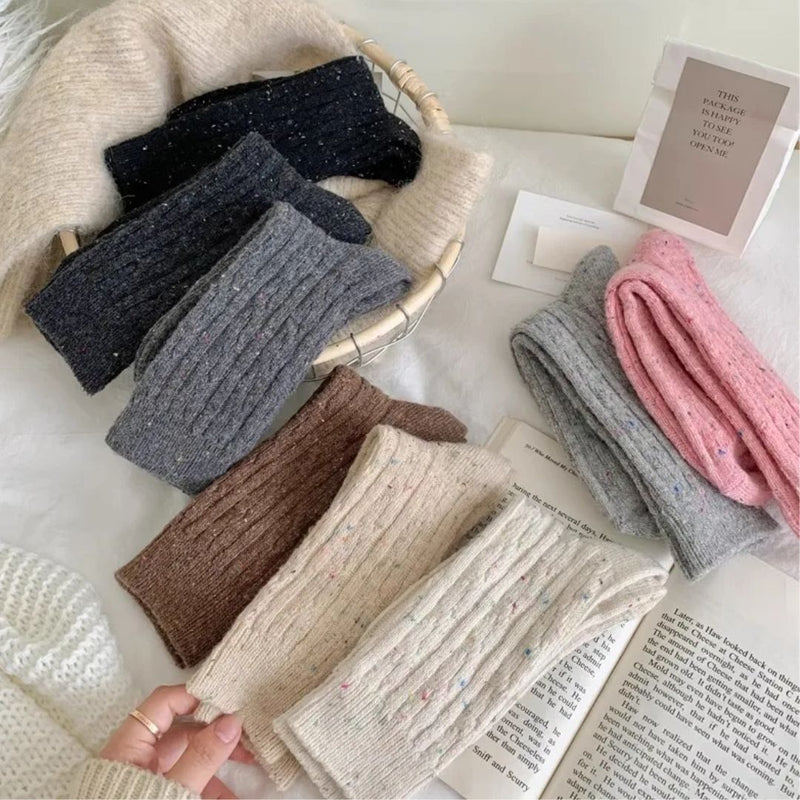 Traditional Wool Socks Charlotte – Warm Striped Vintage Crew Socks-Dark Grey-State of Style