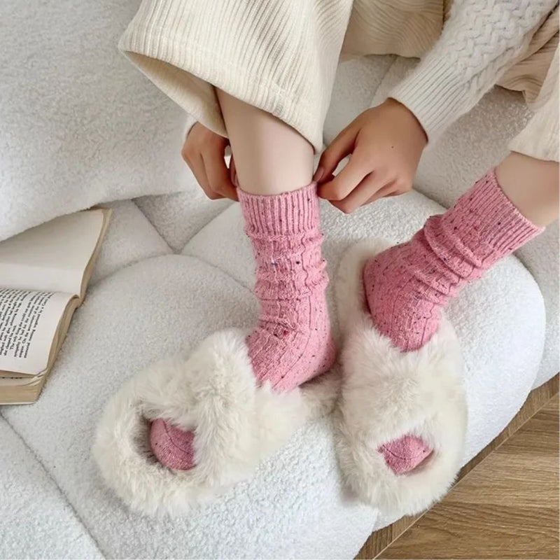 Traditional Wool Socks Charlotte – Warm Striped Vintage Crew Socks-Dark Grey-State of Style