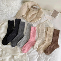 Traditional Wool Socks Charlotte – Warm Striped Vintage Crew Socks-Dark Grey-State of Style