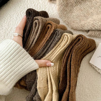 Traditional Wool Socks Cynthia – Thick, Warm & Vintage Ruffle Design-Caramel-State of Style