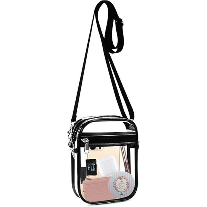 Transparent Crossbody Bag – CrystalCross-Black-State of Style