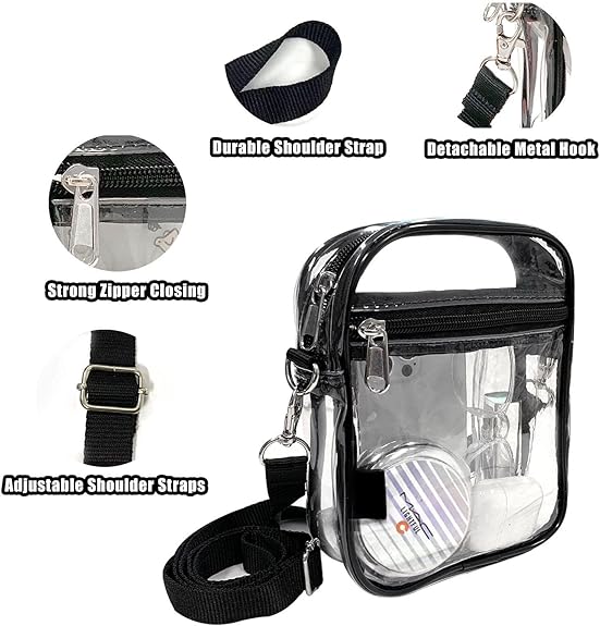 Transparent Crossbody Bag – CrystalCross-Black-State of Style