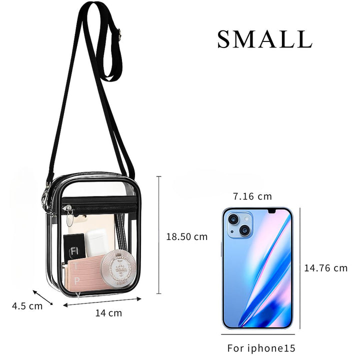 Transparent Crossbody Bag – CrystalCross-Black-State of Style
