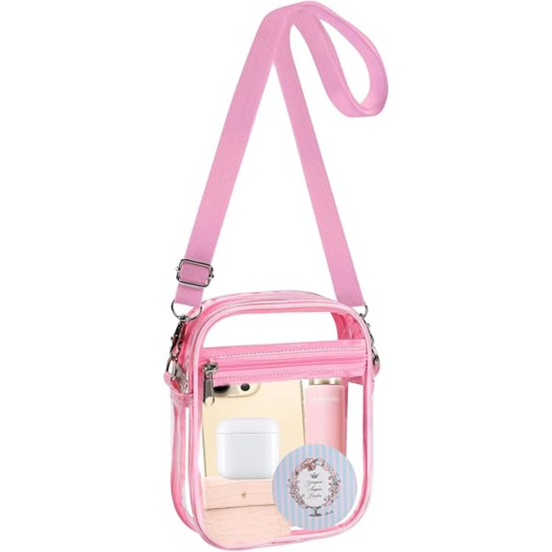 Transparent Crossbody Bag – CrystalCross-Pink-State of Style