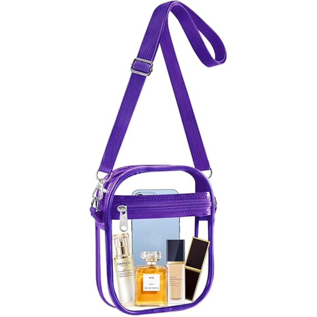 Transparent Crossbody Bag – CrystalCross-Purple-State of Style