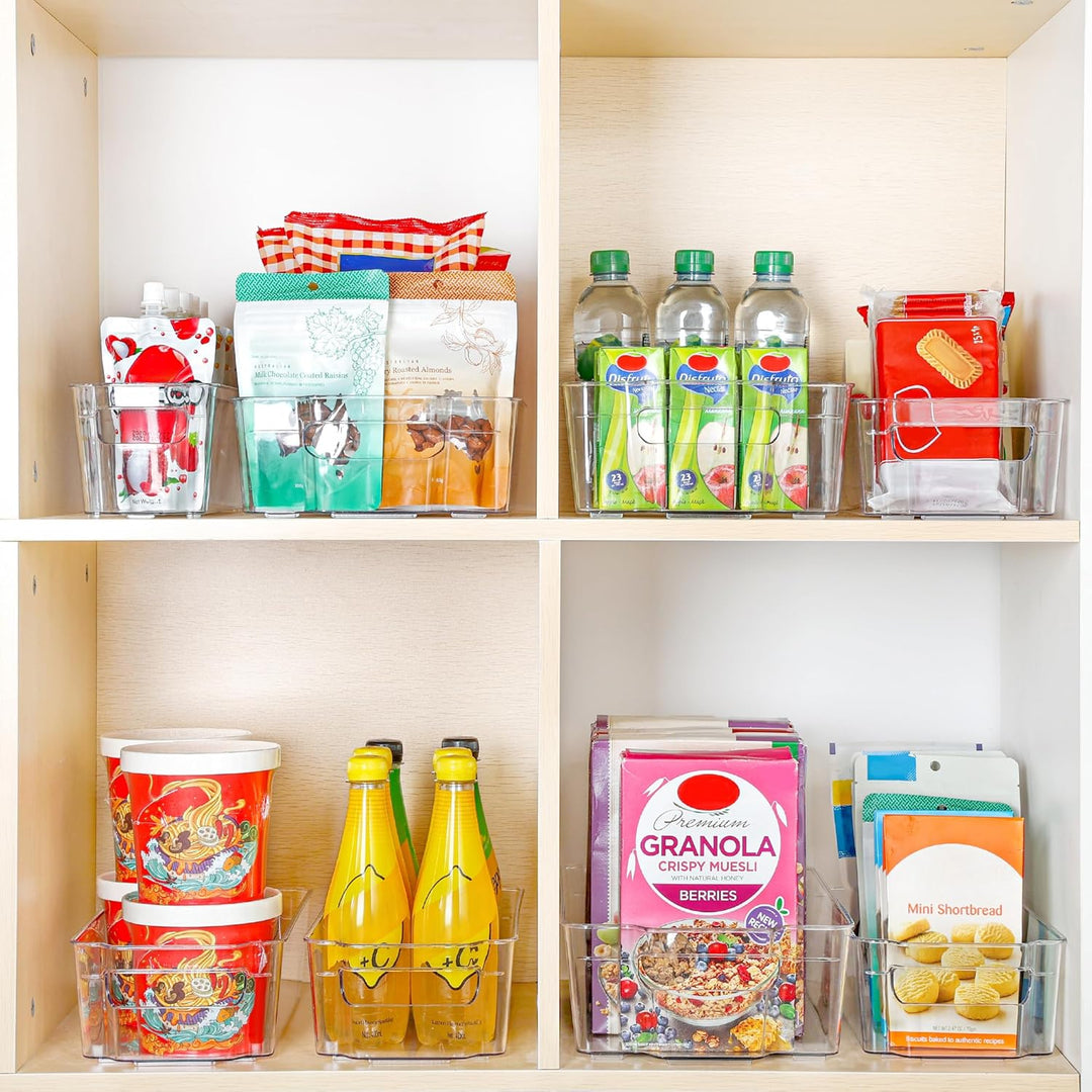 Transparent Storage Boxes for the Fridge (4 Pieces) - CoolOrganize-31.80 cm L × 41.40 cm W × 8.89 cm H-State of Style
