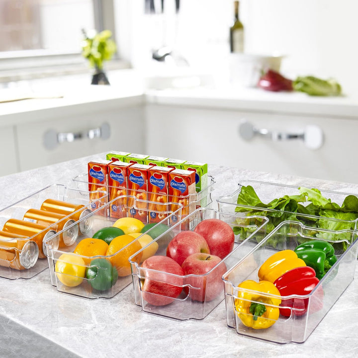 Transparent Storage Boxes for the Fridge (4 Pieces) - CoolOrganize-31.80 cm L × 41.40 cm W × 8.89 cm H-State of Style