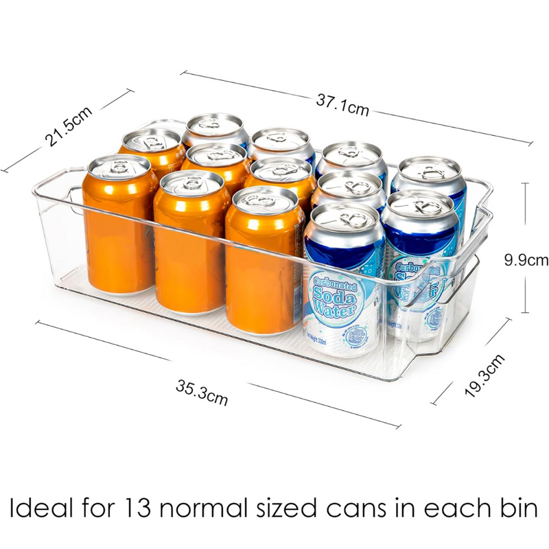 Transparent Storage Boxes for the Fridge (4 Pieces) - CoolOrganize-31.80 cm L × 41.40 cm W × 8.89 cm H-State of Style