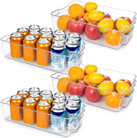Transparent Storage Boxes for the Fridge (4 Pieces) - CoolOrganize-31.80 cm L × 41.40 cm W × 8.89 cm H-State of Style