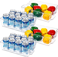 Transparent Storage Boxes for the Fridge (4 Pieces) - CoolOrganize-31.80 cm L × 41.40 cm W × 8.89 cm H-State of Style