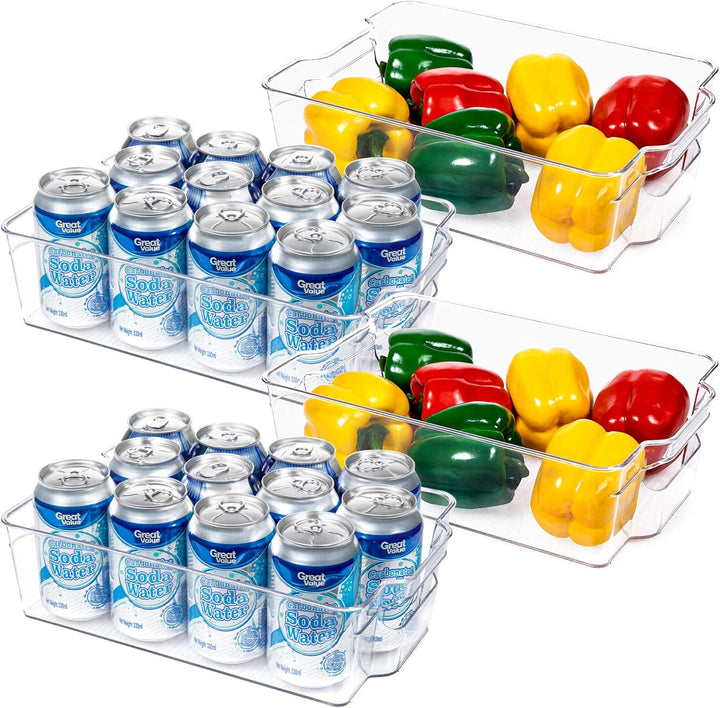 Transparent Storage Boxes for the Fridge (4 Pieces) - CoolOrganize-31.80 cm L × 41.40 cm W × 8.89 cm H-State of Style