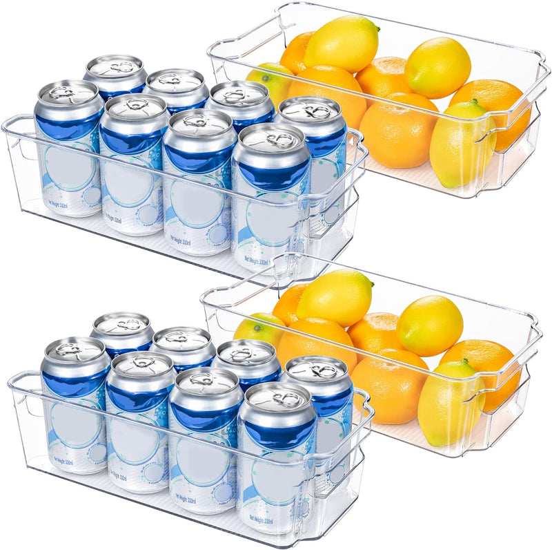 Transparent Storage Boxes for the Fridge (4 Pieces) - CoolOrganize-31.80 cm L × 41.40 cm W × 8.89 cm H-State of Style