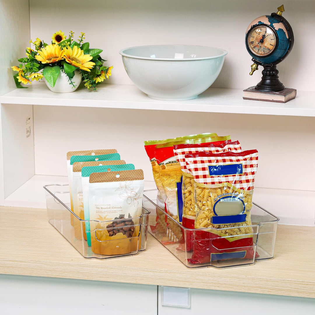 Transparent Storage Boxes for the Fridge (4 Pieces) - CoolOrganize-31.80 cm L × 41.40 cm W × 8.89 cm H-State of Style