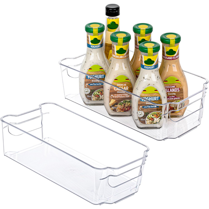 Transparent Storage Boxes for the Fridge (4 Pieces) - CoolOrganize-31.80 cm L × 41.40 cm W × 8.89 cm H-State of Style