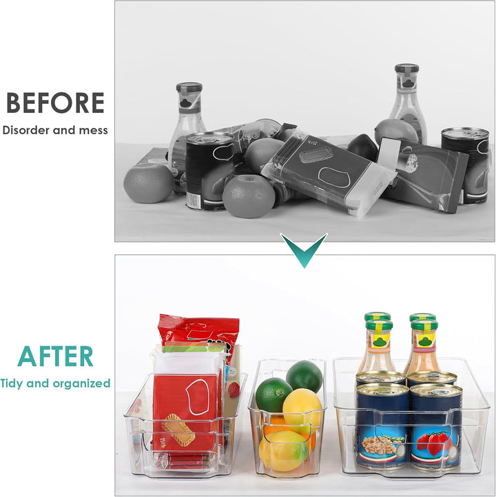 Transparent Storage Boxes for the Fridge (4 Pieces) - CoolOrganize-31.80 cm L × 41.40 cm W × 8.89 cm H-State of Style