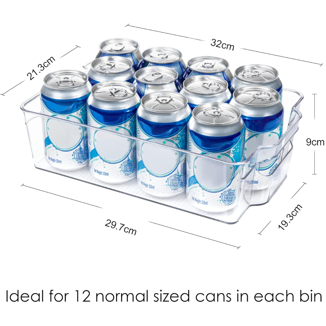 Transparent Storage Boxes for the Fridge (4 Pieces) - CoolOrganize-31.80 cm L × 41.40 cm W × 8.89 cm H-State of Style