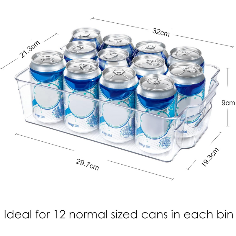 Transparent Storage Boxes for the Fridge (4 Pieces) - CoolOrganize-31.80 cm L × 41.40 cm W × 8.89 cm H-State of Style