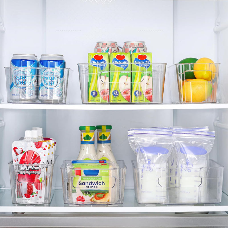Transparent Storage Boxes for the Fridge (4 Pieces) - CoolOrganize-31.80 cm L × 41.40 cm W × 8.89 cm H-State of Style