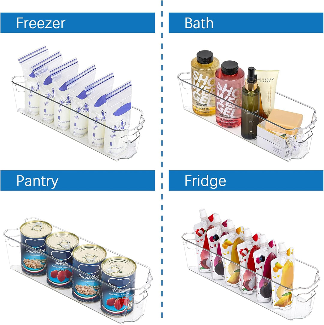 Transparent Storage Boxes for the Fridge (4 Pieces) - CoolOrganize-31.80 cm L × 41.40 cm W × 8.89 cm H-State of Style