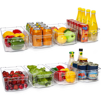 Transparent Storage Boxes for the Fridge (4 Pieces) - CoolOrganize-31.80 cm L × 41.40 cm W × 8.89 cm H-State of Style