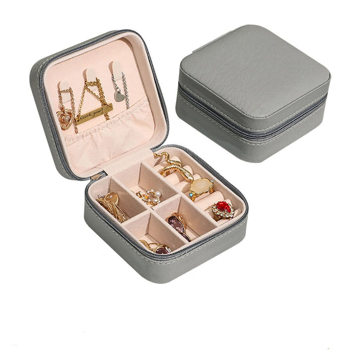 Travel Jewellery Box | Compact Organiser | Stylish Storage Case-Gray-State of Style