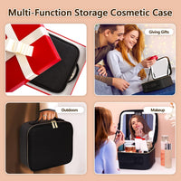 Travel Make-up Organizer with LED Mirror-Black-State of Style