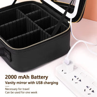 Travel Make-up Organizer with LED Mirror-Black-State of Style