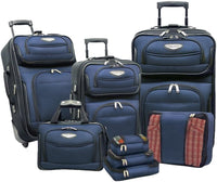 8-Piece Soft Shell Luggage Set with Packing Cubes and TSA Lock – TravelMax