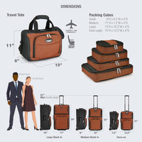 8-Piece Soft Shell Luggage Set with Packing Cubes and TSA Lock – TravelMax