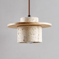 Travertine Pendant Light for Natural Luxury - StoneGlow-Walnut-State of Style