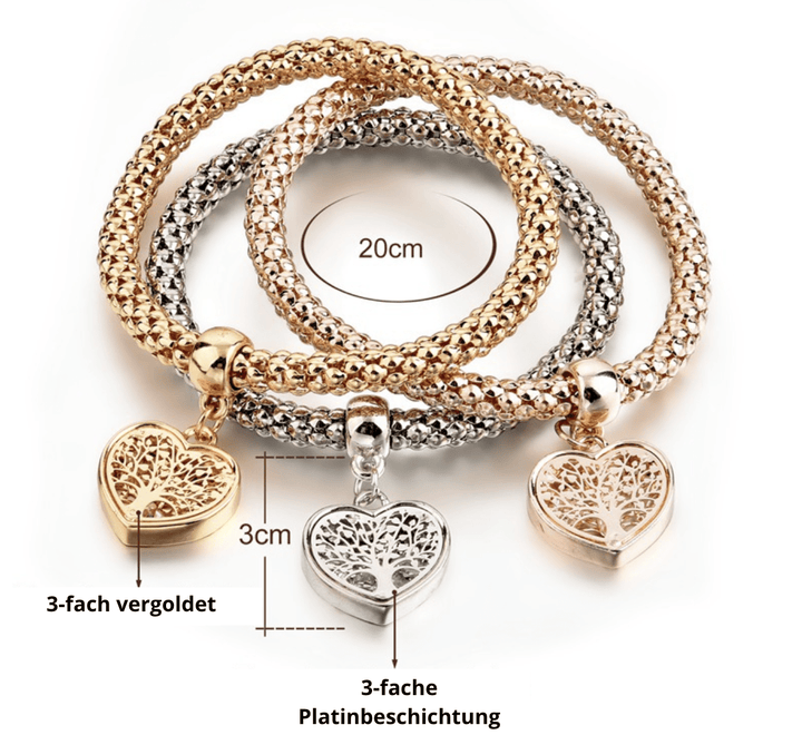 Tree of Life Bracelet Set (3-piece) - Liora-Round-State of Style