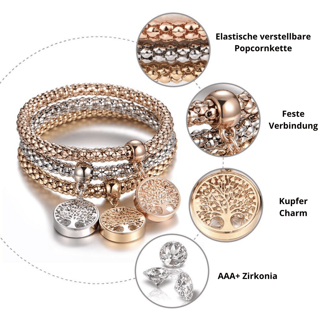 Tree of Life Bracelet Set (3-piece) - Liora-Round-State of Style