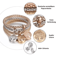 Tree of Life Bracelet Set (3-piece) - Liora-Round-State of Style
