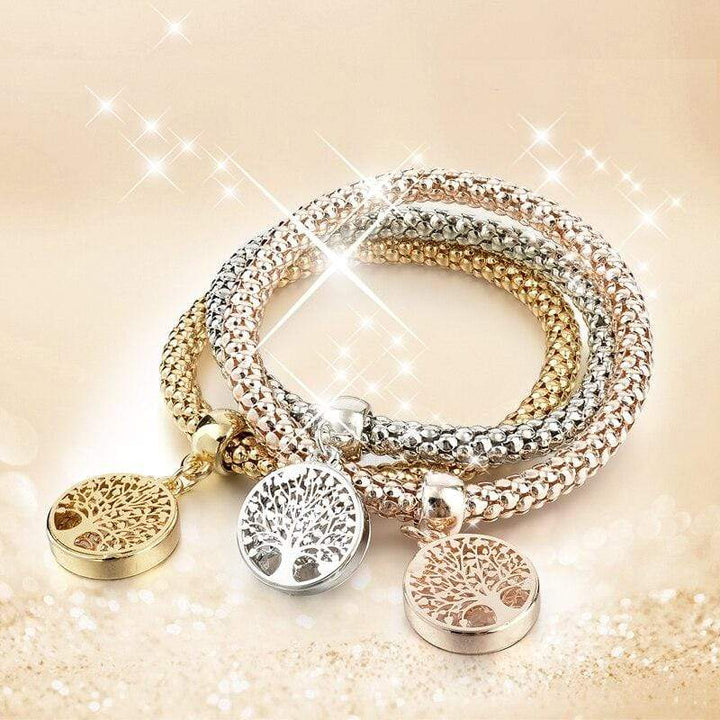 Tree of Life Bracelet Set (3-piece) - Liora-Round-State of Style