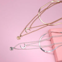 Tree of Life & Half Moon Multilayer Necklace - Selestina-Gold-State of Style