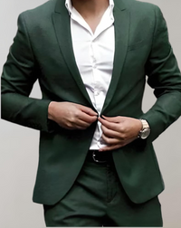 Trendy 2-Piece Men's Business Set - Oliver-Dark Green-XS-State of Style