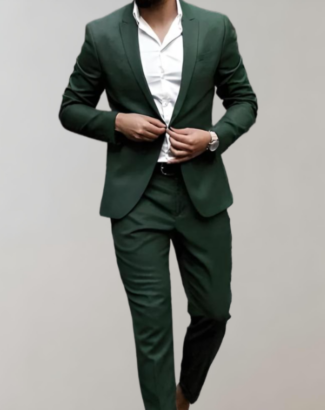 Trendy 2-Piece Men's Business Set - Oliver-Dark Green-XS-State of Style