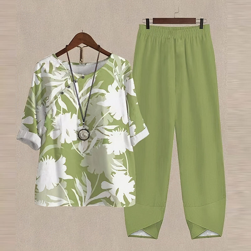 Trendy 2-Piece Spring and Summer Set - LenaDuo-Green-S-State of Style