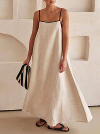 Trendy A-line Strappy Dress with Contrast Design for Holidays – Zoey-S-State of Style