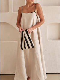Trendy A-line Strappy Dress with Contrast Design for Holidays – Zoey-S-State of Style