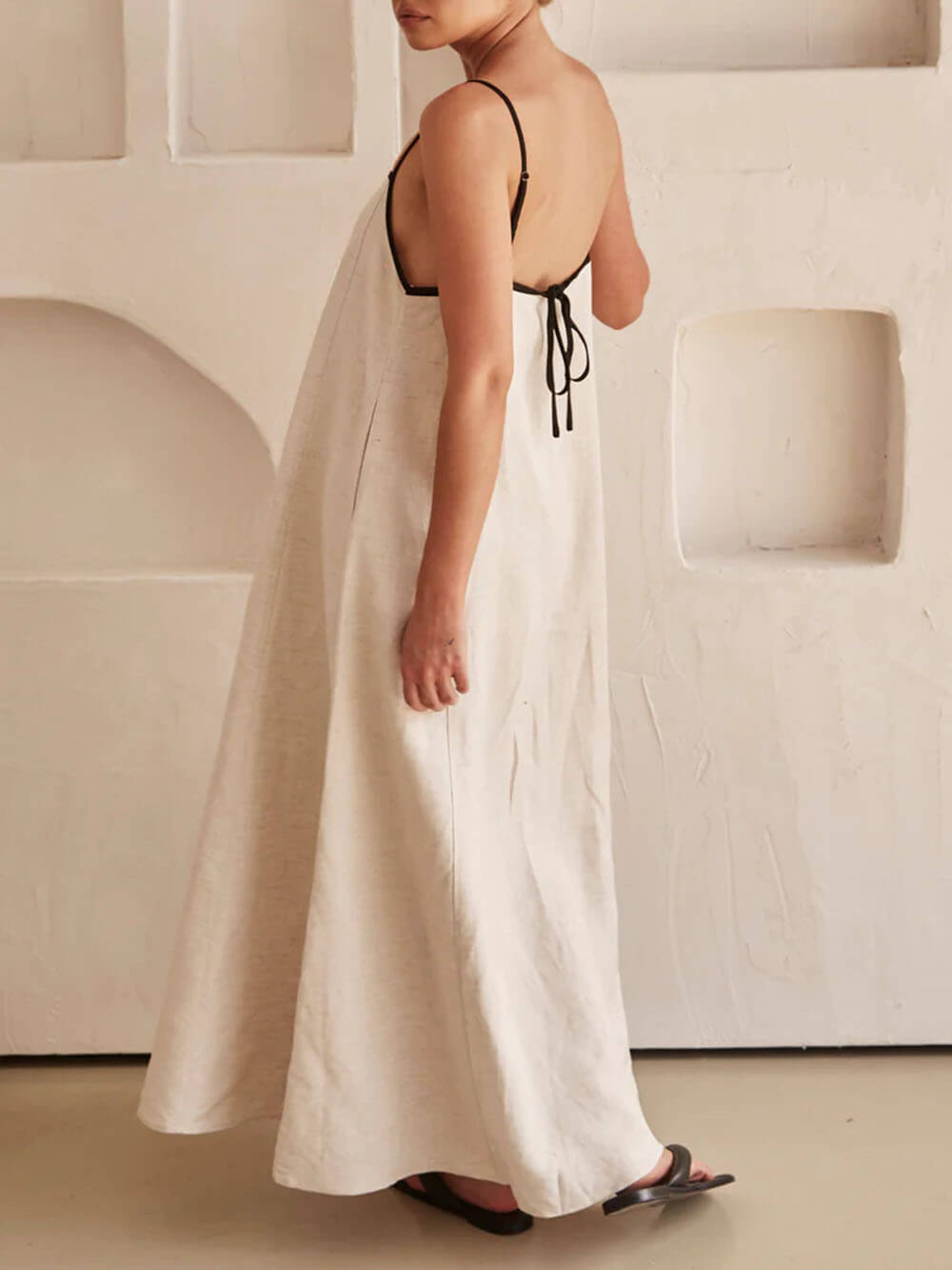 Trendy A-line Strappy Dress with Contrast Design for Holidays – Zoey-S-State of Style